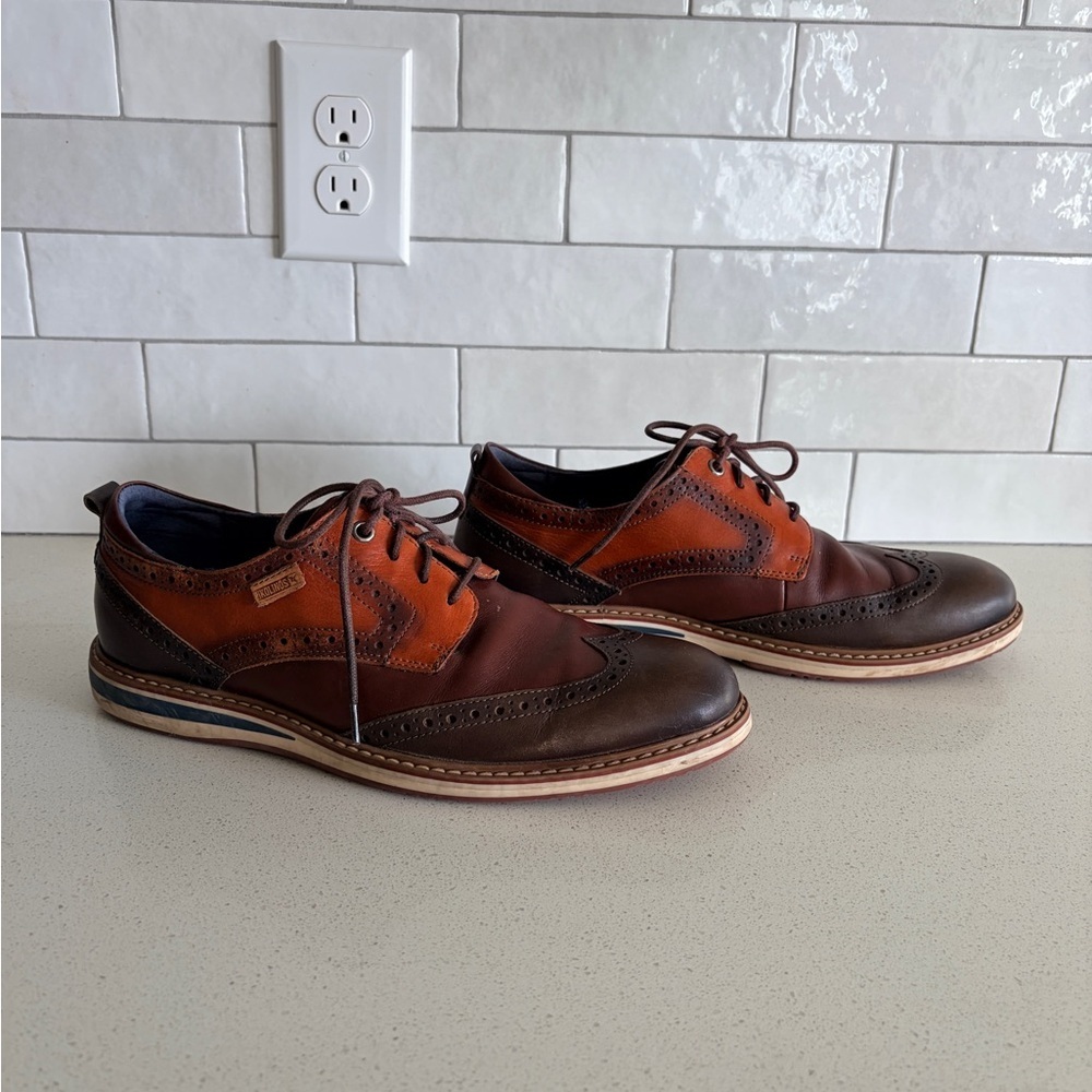 PIKOLINOS Two-Tone Brown Leather Oxfords